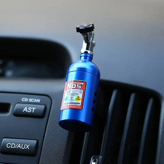NOS Car Air Freshener – Blue Aluminum Vent Perfume with Refill