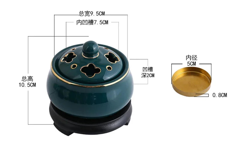 Blue Lotus Electric Incense Burner – Ceramic Aroma Diffuser for Spa & Yoga