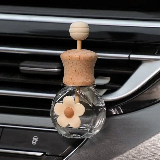 Car Perfume Pendant – Glass Essential Oil Air Freshener for Interior