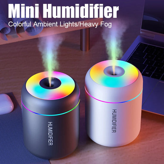 180ML Mini USB Aroma Diffuser – Essential Oil Humidifier with Colorful Lights